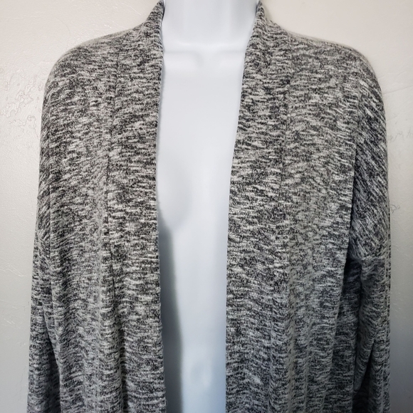 Bobeau Small Duster Cardigan Slit Sides Grey Space Dye Soft Comfy Fall Winter - Picture 5 of 10